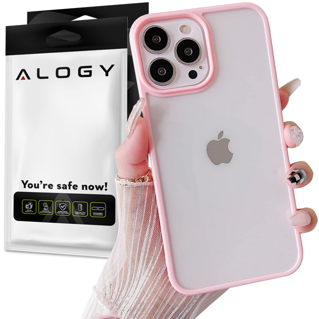 Protective case Alogy Hybrid Candy Case for Apple iPhone 13 Pro pink-transparent Glass