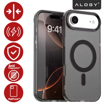 Etui do Apple iPhone 17 Air – matowa obudowa do MagSafe z ochroną obiektywu, smukłe i odporne na zarysowania, idealne dopasowanie – Alogy Skinny MatteCase™ Czarne + 2x szkło hartowane 