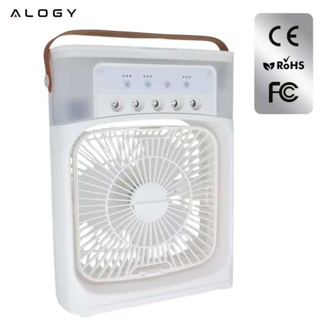 Stolní ventilátor stojící ventilátor malé oběhové čerpadlo s klipem bezdrátové ruční 500mAh USB-C Alogy White
