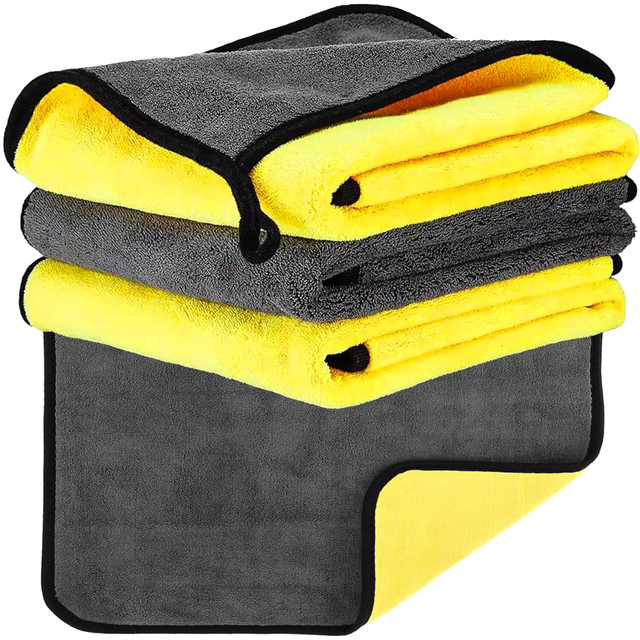 3x Cloth polishing cloth for screens microfiber 30x40 cm Double-sided velour towel for washing screens drying the car Alogy