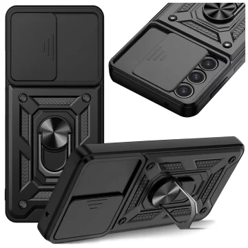 Case for Apple iPhone 16 armored Slide Case Ring camera protection housing Camshield Alogy black