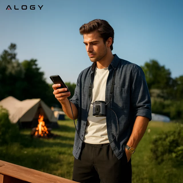 Stolní ventilátor stojící ventilátor malé oběhové čerpadlo s klipem bezdrátové ruční 500mAh USB-C Alogy White