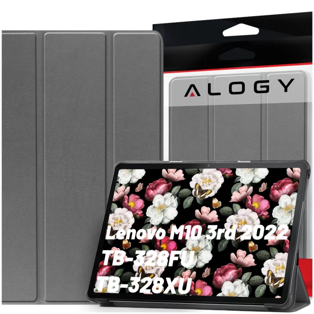 Tablet-Hülle für Lenovo Tab M10 3gen 3 GEN 10.1 2022 TB328FU TB328XU Gehäuse Case Alogy Book Cover Grau