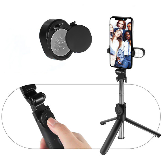 Alogy Holder Wireless Selfie Stick Bluetooth foldable Tripod Mini tripod for phone with LED light