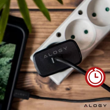 USB-C Type-C PD Premium Fast 45W 3A Wall Charger Type-C 1M Alogy Black