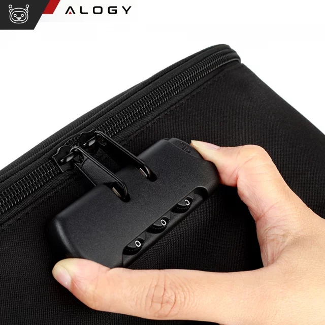 Walizka torba podróżna etui organizer na dokumenty Alogy Bag for Documents with Number Lock - 37x26x11cm Czarna