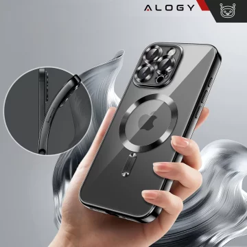 MagSafe Case for Apple iPhone 16 Pro Max Alogy Glamour Luxury Ring Case Black and Clear