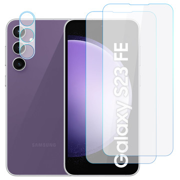 Gehärtetes Glas für Samsung Galaxy S23 FE 2x Displayschutzfolie 1x Kameralinse Lens Pro 9H Alogy Glass Set