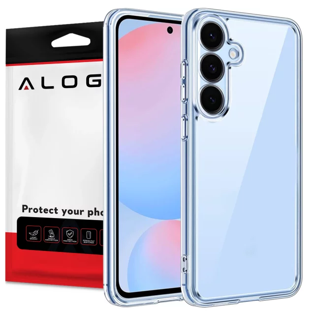 Transparente Schutzhülle für Samsung Galaxy S25 Plus, erhöhte Kanten, perfekte Passform, PC TPU, Alogy HybridShield™ Hülle