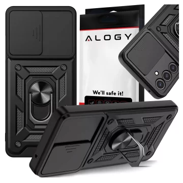 Case for Samsung Galaxy S25 armored Slide Case Ring housing camera protection Camshield Alogy black Glass