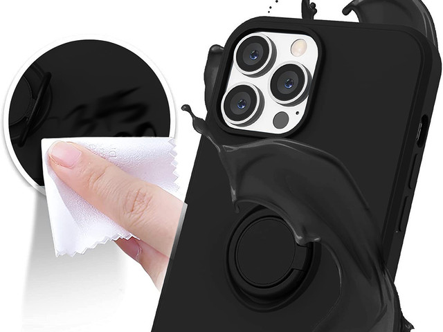 Ring Ultra Slim Alogy Silicone Case for Apple iPhone 13 Pro Max Black