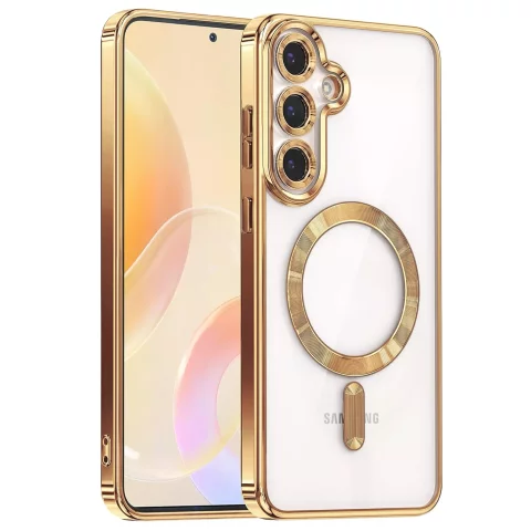 MagSafe Case for Apple iPhone 16 Pro Max Alogy Glamour Luxury Ring Case Gold-Transparent