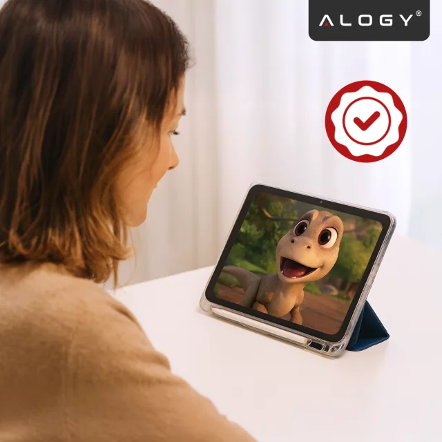 Etui do Apple iPad 11gen. 11" 2025 / 10gen. 10.9" 2022 Ochronne Hybrydowe z Miejscem na Rysik, Składana Okładka, Funkcja Podstawki, Alogy HybridBook™ Case – Granatowe