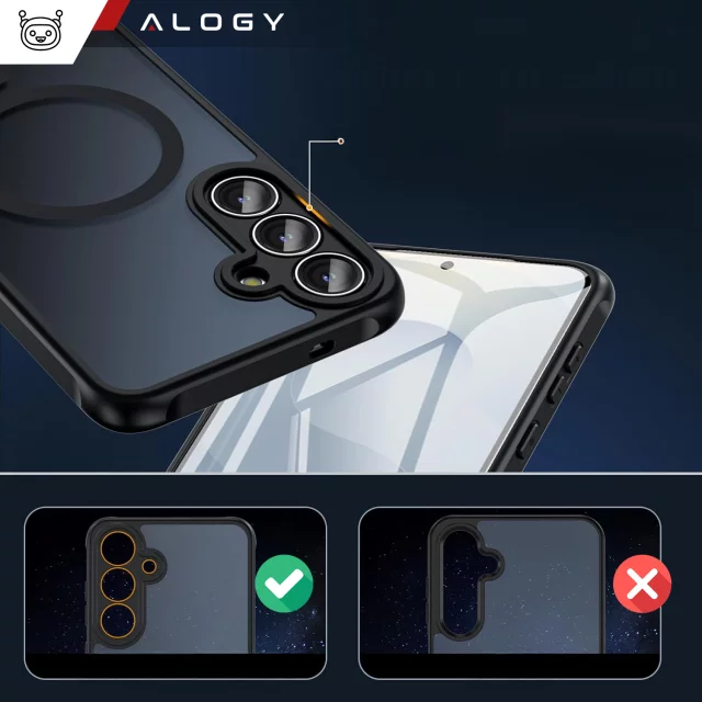 Samsung Galaxy S25 Plus Case, Protective Phone Cover, Alogy Matte HybridMag™️ Case for MagSafe, Matte Black