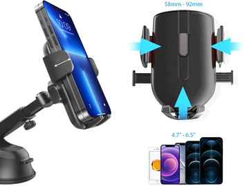 Alogy 2-in-1 car phone holder for the windshield for the dashboard grille Black