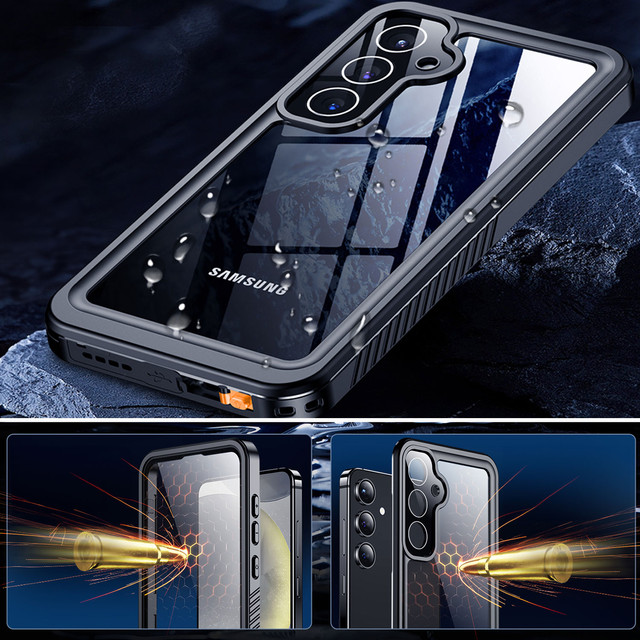Case for Samsung Galaxy S24 Plus Armored Waterproof IP68 360 Armor Case with built-in glass Alogy black