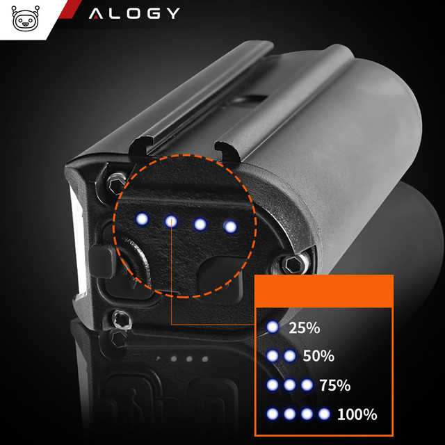 Bicycle lamp front rear LED light bicycle lighting for bicycle front rear Strong 900lm Alogy black red