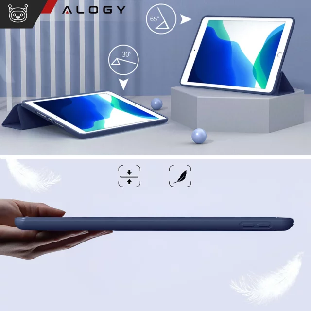 Hülle für Apple iPad 10.2 9 Gen 8/7 2021/2020/2019 Smart Pencil Case Alogy TPU Tablet Cover Marineblau