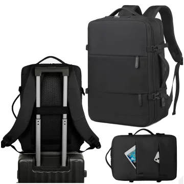 Alogy Backpack for Laptop Travel Accessories 46x32x15 cm for Work School Plane Travel Men's Women's Black