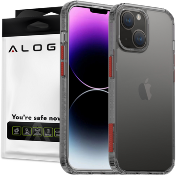 Alogy Protective Case Protective Cover for Apple iPhone 14 Black and Clear Glass