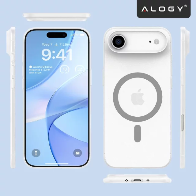 Hülle für Apple iPhone 16 Pro Max Alogy MagSafe Hybrid Matte Case Matte Cover mit Linsenschutz Schwarz