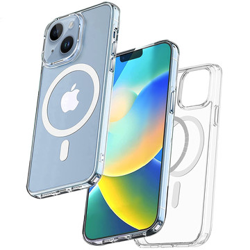 Case for MagSafe Ultra Slim Mag Alogy for Qi for Apple iPhone 14 Plus Clear Glass