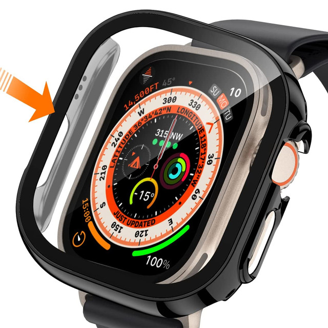 Alogy Protector Case with Glass 2in1 Case Cover for Apple Watch Ultra 49mm Black