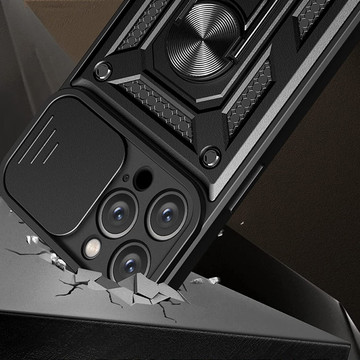 Alogy Camshield Stand Ring Case with Camera Cover for Apple iPhone 14 Pro Max Glass