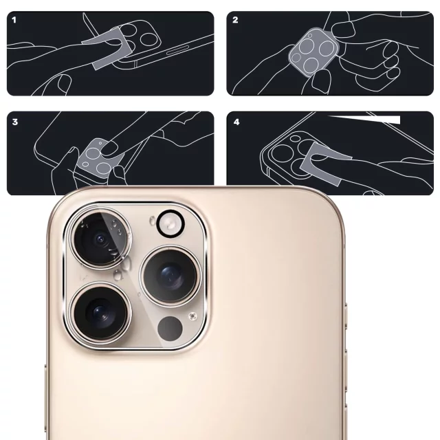 2x Szkło na obiektyw aparat do Apple iPhone 16 Pro / 16 Pro Max Alogy Lens Protector Pro+ przezroczyste