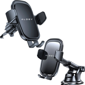 Car phone holder, window, grille, cockpit, dashboard, car, car, for 7" phone Alogy 3in1 Black