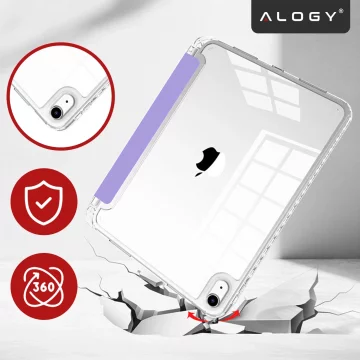 Etui do Apple iPad 11gen. 11" 2025 / 10gen. 10.9" 2022 Ochronne Hybrydowe z Miejscem na Rysik, Składana Okładka, Funkcja Podstawki, Alogy HybridBook™ Case  – Fioletowe