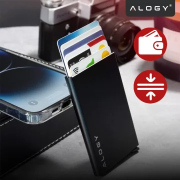 Alogy Anti-Diebstahl-Geldbörse RFID-Smartcard-Halter Schwarz