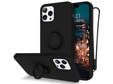 Ring Ultra Slim Alogy Silicone Case for iPhone 12/ 12 Pro 6.1 Black