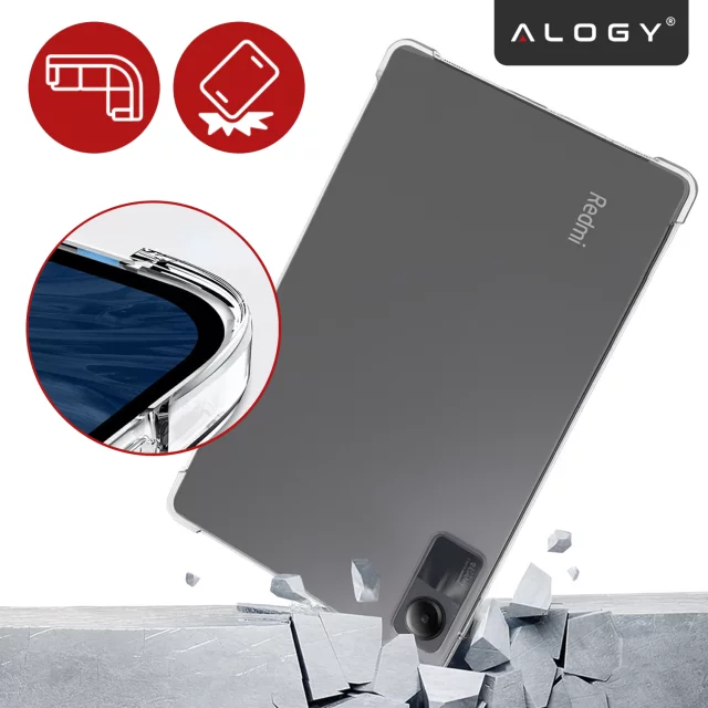 Schutzhülle für Redmi Pad SE 11" (2023), verstärkte Ecken, schlank und leicht, stoßfest, Alogy FlexiShield™ – Transparent
