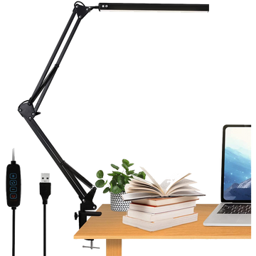 Alogy LED desk lamp Dreslarska USB with an adjustable long arm for the desk top Black
