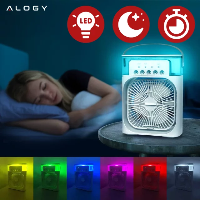 Stolní ventilátor stojící ventilátor malé oběhové čerpadlo s klipem bezdrátové ruční 500mAh USB-C Alogy White