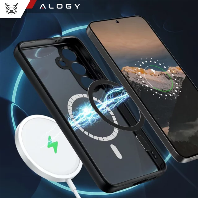 Etui do Samsung Galaxy S24 FE obudowa ochronna na telefon Alogy Matte HybridMag™️ Case do MagSafe Matowe Czarne