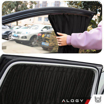 Magnetic Cover Curtain Roller Blind for Rear Side Car Windows Sun UV Protection Black [2pcs]