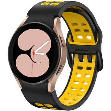 Alogy Softband Sportarmband Smartwatch Rubber für Samsung Galaxy Watch 4/5 40/42/44/45mm Schwarz & Gelb
