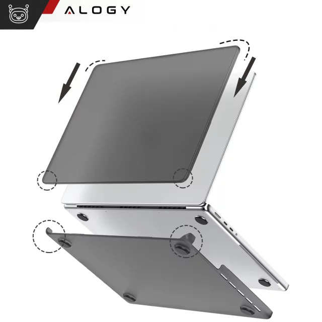 Etui ochronne do Apple Macbook Pro 16 - M1/M2/M3/M4 2021-2024 2025 Alogy AirGuard™ Elastyczna obudowa Matowa Czerń