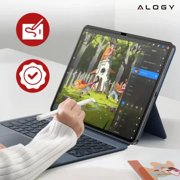 Mattes gehärtetes Glas für Apple iPad 10.9 (2022/2025, 10./11. Generation) von Alogy, matte, papierähnliche Displayschutzfolie mit Montagesatz