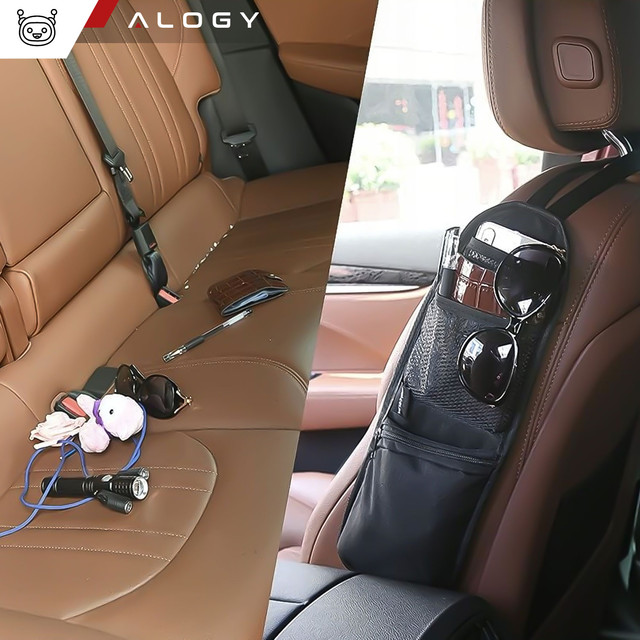 2x Boční organizér do auta Potah na autosedačku Alogy Car Black