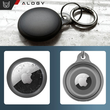Pouzdro Locator pro Apple AirTag Keychain Waterproof Case Alogy 360 IPX8 Pouzdro s přívěskem matná černá