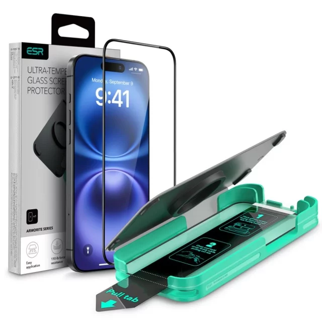 ESR Armorite Panzerglas für iPhone 16 Schwarz