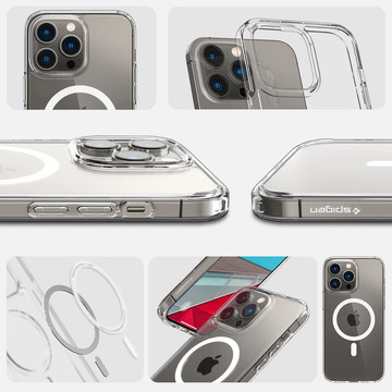 Case Spigen Ultra Hybrid Mag for MagSafe for Apple iPhone 14 Pro White 1m Lightning Cable