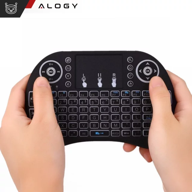 Bezprzewodowa mini Klawiatura Alogy podświetlana 3 kolory touchpad