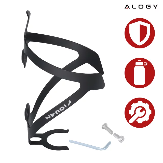 Koš na láhev na vodu, pití, láhev na vodu, držák na kolo, univerzální držák na láhev s vodou, s prostorem pro Airtag, černá a červená