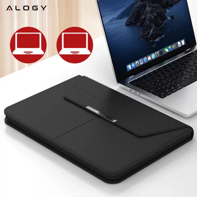 Torba na laptopa Alogy FlexCase Pro wielofunkcyjna rozkładana z podstawką i podkładką na myszkę do Macbooka 13/ 14" Czarna