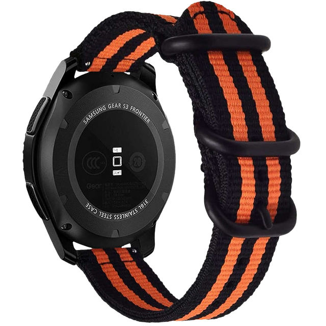 Alogy Nylonarmband für Huawei Watch GT 2 Pro 22 mm Orange und Schwarz