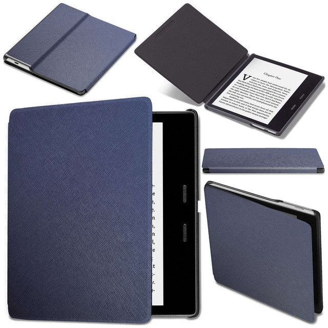 Alogy Slim Leather Smart Case pro Kindle Oasis 2/3 tmavě modrá